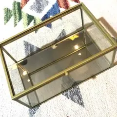 スリーコインズ　スリコ　小物ケース　ガラスケース　アクセサリーケース　ゴールド