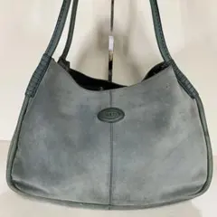 TOD'S トッズ トートバッグ スエード レザー 大容量 肩掛け ロゴ 緑