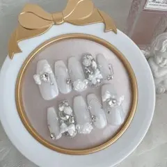 【 セール中 】ネイルチップ ワンホン 量産型 スナ系 リボン ハート バラ