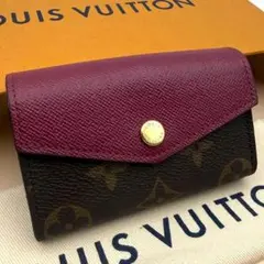 極美品☆ルイヴィトン モノグラム 三つ折り財布 ゾエ フューシャ 赤