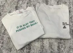 【セール】ALGYホワイト 長袖 Tシャツ とプリント長袖Tシャツ 2点セット