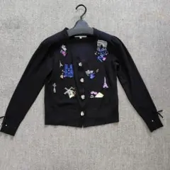Super Beauty パリ刺繍 カーディガン 黒 38のサムネイル