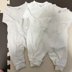 H&M オーガニックコットンロンパース　上下