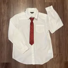COMME CA ISM ホワイト長袖シャツ ＆ネクタイ