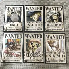 6枚セット　ワンピース　手配書　サボ　ロー　ナミ　エース　チョッパー　ジンベエ