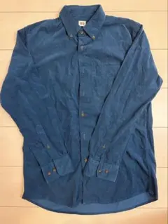 UNIQLO コーデュロイシャツ L ブルー 長袖 シャツ ユニクロ