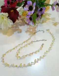 天然石とビーズのネックレス とブレスレットセット