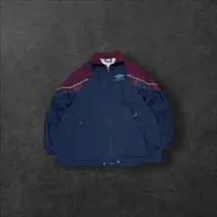 90s アンブロ ナイロンジャケット L ネイビー Y2K ボックス 好配色