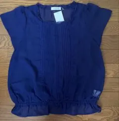 【タグ付き新品✨】OFUON オフオン　ブラウス　 ネイビー