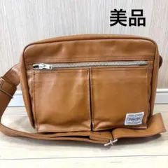 PORTER キャメル レザー ショルダーバッグ　メンズ　バッグ　ポーター