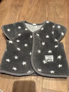 グレー 星柄 フリースベスト 80cm