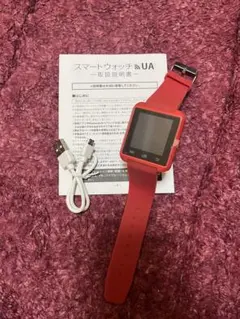 スマートウォッチ UA レッド 未使用 説明書付き　腕時計　プライズ品