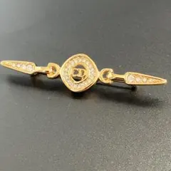 未使用級✨ディオール　ピンブローチ　 ピンバッチ　ラインストーン　ゴールド