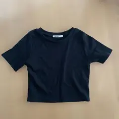 WEGO クロップド丈 クルーネックTシャツ ブラックのサムネイル