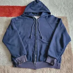 70s ヴィンテージスウェットフーディー パーカー ツートン ナス紺