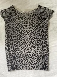 【値下げ】Rue de Bヒョウ柄 半袖ニットトップス Mサイズ