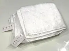 タグ付き新品■ウチノ高級フェイスタオルしあわせタオル２枚白■和光今治泉州おぼろ