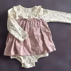 ハート柄　スカート付きロンパース　80cm 女の子服　最終値下げ価格！！