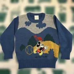 レア 日本製 ディズニー ミッキー デザインニット 100