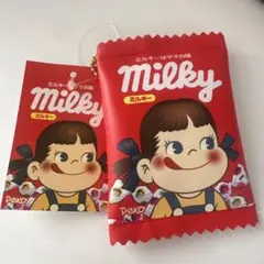 新品♪お菓子シリーズフラット ミニポーチ ミルキー 新品未使用