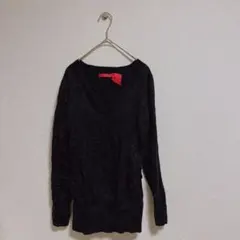 黒のVネックニット XLサイズ