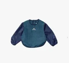 familiar チェック柄　食事エプロン　長袖