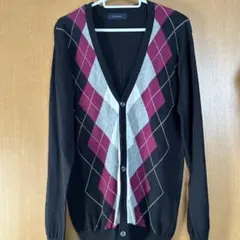 美品　カーディガン　アーガイル　RAGEBLUE レイジブルー　Lサイズ