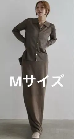 しまむら　hideka　シアーニットナロースカート　Mブラウン