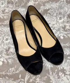 【最終価格】COLE HAAN オープントゥウエッジソール パンプス22.5 黒