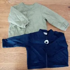 UNIQLO キルティング他 ベビーアウター2点セット 90 おにぎり柄