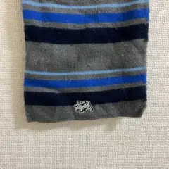 Stussy ストライプマフラー グレー/ブルー/ブラック
