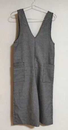 千鳥柄クロップド丈サロペット　150cm