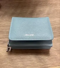 くすみカラー☆niko and ニコアンド三つ折財布 ブルーグレー くすみブルー