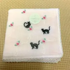 【送料込み】sophisty 猫と花のハンカチ