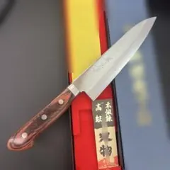 増谷刃物 訓平作 三徳包丁 VG1ステンレス 梨地 口金有 レッド柄 - メルカリ