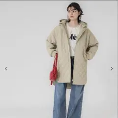 【美品】定価5990円 美品cocaコカ 2way キルティングフードコート