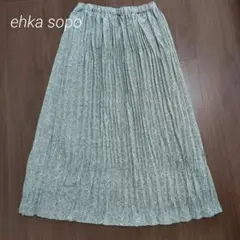 ehka sopo　木の実柄ワッシャーロングプリーツスカート フリーサイズ