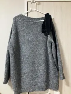 グレイル　GRL ワンショルダーベロアリボンニットミニワンピース[dr796]