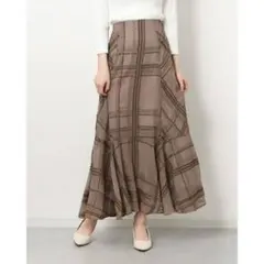 チェックエンブロイダリースカ－ト