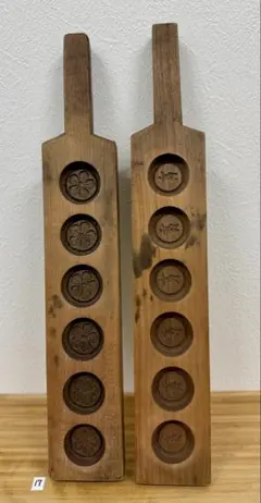 木製 和菓子型 桃形 3連　木型 木製 和菓子型 桃形 3連 木型 木製 和菓子型 桃形 3連