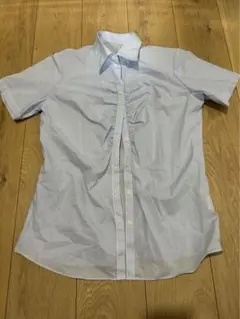 【AOYAMA】洋服の青山 半袖シャツ ギャザー/ブルー 就活/15号のサムネイル