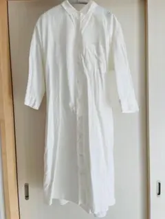 羽織にも最適❤️シャツワンピース　オフホワイト Lサイズ