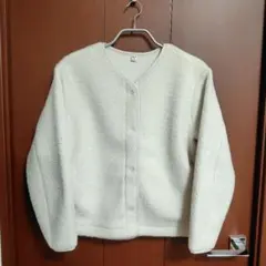 ボアフリースクルーネックカーディガン