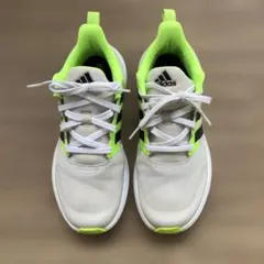 adidas キッズスニーカー 23.0cm ホワイト/ライムグリーン