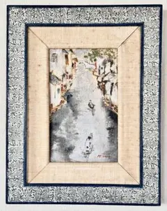 素朴な笑顔」不透明水彩原画 額縁込み 油彩 原画　一点もの　白い花-F10 一点物 豪華プレゼント付き 額縁付き 絵画