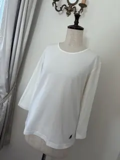 【美品】ラルフローレン　長袖カットソー　ロゴ刺繍　100%綿　M