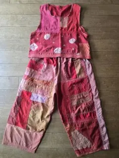 工房のむら 】 麻100% ジャケット 羽織 半袖 刺し子 手仕事 一点物 