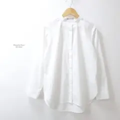 美品☆22AW☆セオリーリュクス バンドカラーシャツ ホワイト 32