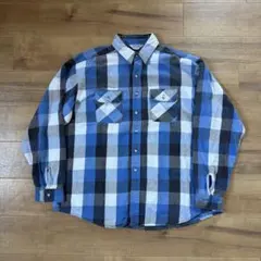 ファイブブラザー ネルシャツ usa製 ブロックチェック 青白黒 70s 80s