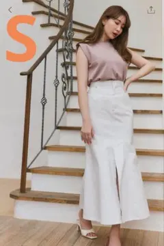Herlipto/Mermaid Slit Denim Skirt/S/白のサムネイル